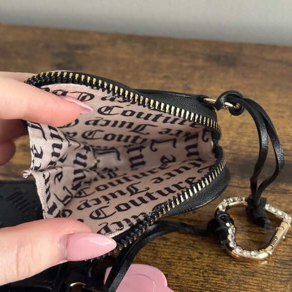 NWT Juicy Couture Wristlet Bundle Wallet Heart Mirror Cardholder Liquorice Black - Picture 2 of 3
